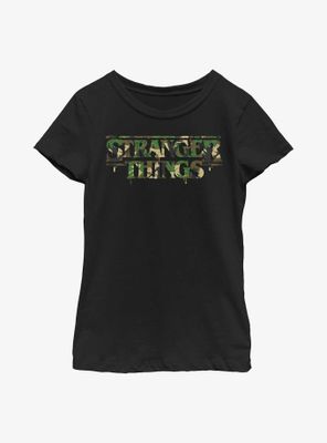 Stranger Things Camo Logo Youth Girls T-Shirt