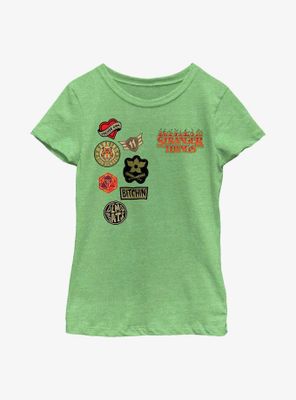 Stranger Things Faux Patches Youth Girls T-Shirt