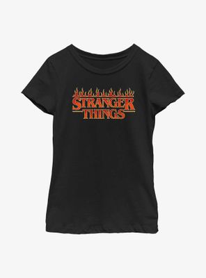 Stranger Things Flaming Logo Youth Girls T-Shirt