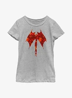 Stranger Things Demobat Pattern Fill Icon Youth Girls T-Shirt