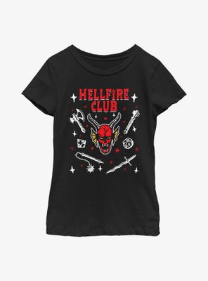 Stranger Things Textbook Hellfire Club Youth Girls T-Shirt