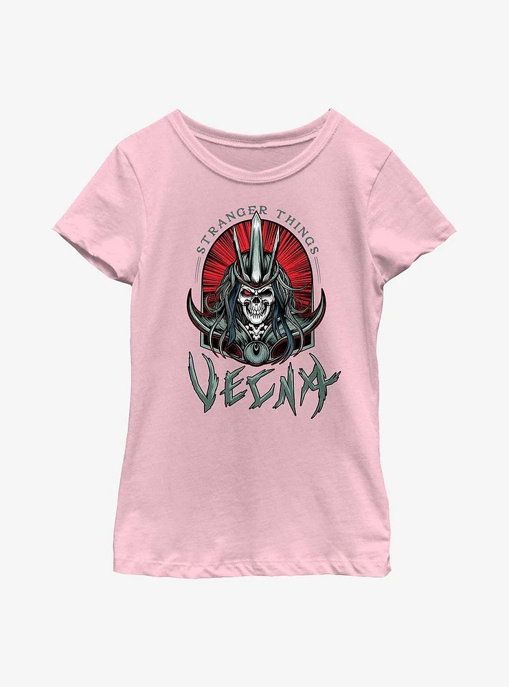 Stranger Things Vecna Tombstone Badge Youth Girls T-Shirt