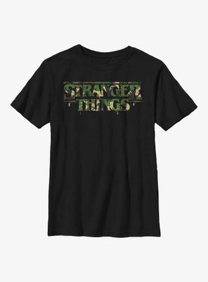 Stranger Things Camo Logo Youth T-Shirt