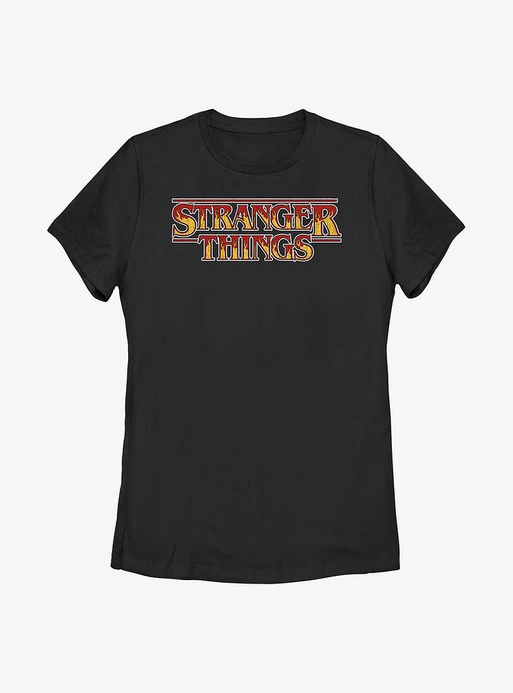 Stranger Things Flames Logo Womens T-Shirt