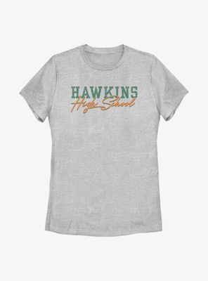 Stranger Things Hawkins High School Text Womens T-Shirt