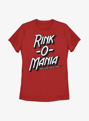 Stranger Things Rink-O-Mania Roller Skating Logo Womens T-Shirt