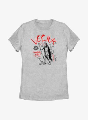 Stranger Things Vecna Stat Doodles Womens T-Shirt