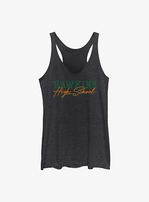 Stranger Things Hawkins High School Text Womens Tank Top