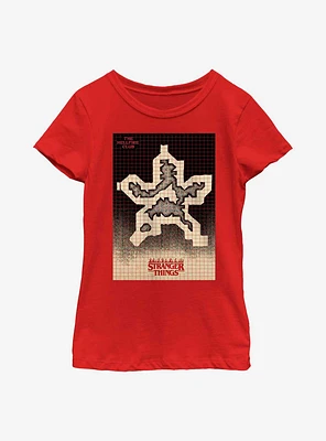 Stranger Things Hellfire Club Grid Youth Girls T-Shirt