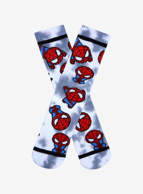 Marvel Spider-Man Chibi Spidey Tie-Dye Crew Socks - BoxLunch Exclusive