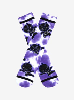 Marvel Black Panther Chibi T'Challa Tie-Dye Crew Socks - BoxLunch Exclusive