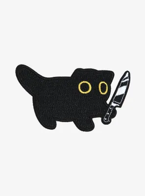 Black Cat With Knife Patch