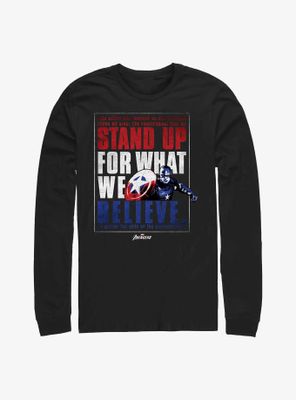 Marvel Captain America Stand Up For What We Believe Long Sleeve T-Shirt