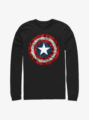 Marvel Captain America Comic Book Shield Long Sleeve T-Shirt