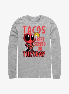 Marvel Deadpool Tacos Best Served On Tuesday Long Sleeve T-Shirt