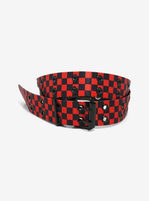 Black & Checkered Grommet Belt