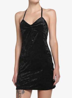 Black Velvet Halter Dress