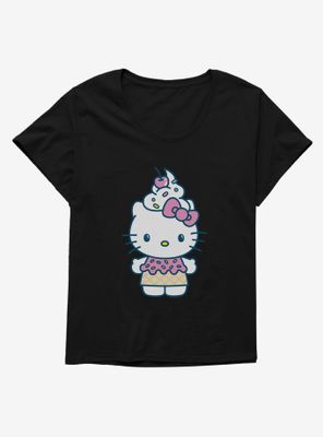 Hello Kitty Kawaii Vacation Ice Cream Outfit Womens T-Shirt Plus