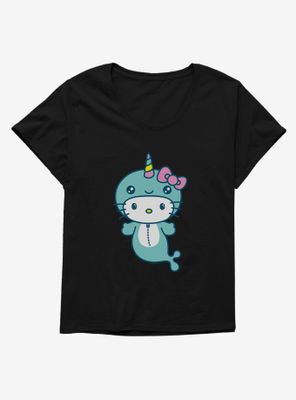 Hello Kitty Kawaii Vacation Narwhal Outfit Womens T-Shirt Plus