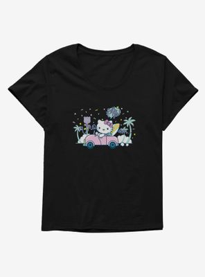 Hello Kitty Kawaii Vacation Retro Let's Go Womens T-Shirt Plus