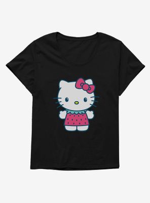 Hello Kitty Kawaii Vacation Strawberry Outfit Womens T-Shirt Plus