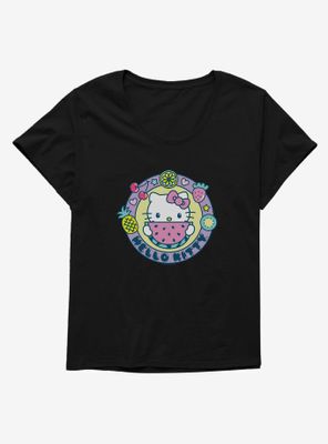 Hello Kitty Kawaii Vacation Watermelon Icon Womens T-Shirt Plus