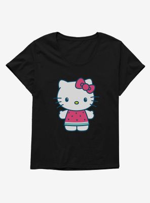 Hello Kitty Kawaii Vacation Watermelon Outfit Womens T-Shirt Plus