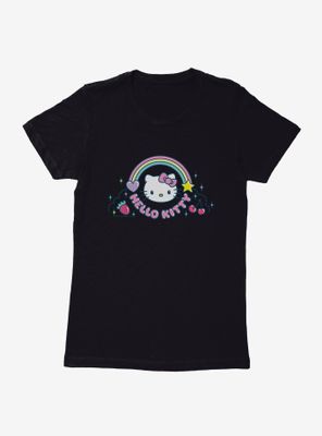 Hello Kitty Kawaii Vacation Rainbow Logo Womens T-Shirt