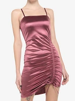 Mauve Ruched Strappy Dress