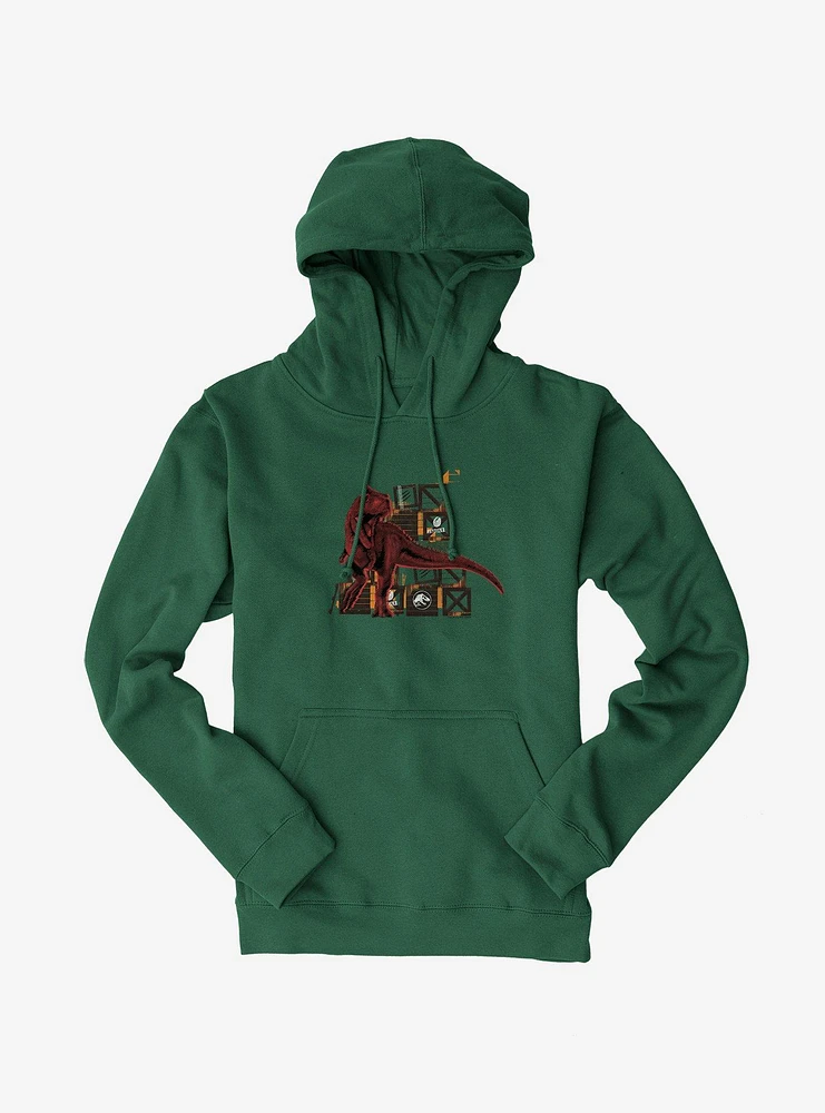 Jurassic World Dominion Raptor Crate Breaking Hoodie