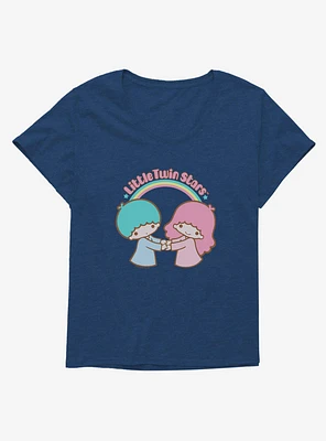 Little Twin Stars Holding Hands Girls T-Shirt Plus