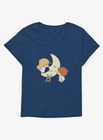 Little Twin Stars Moon Kisses Girls T-Shirt Plus