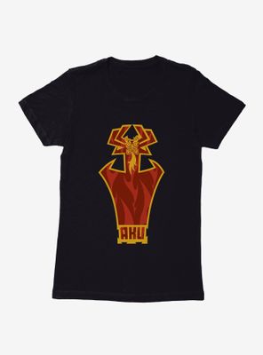 Samurai Jack Aku Flames Silhouette Womens T-Shirt