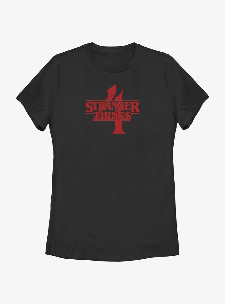 Stranger Things 4 Red Logo Womens T-Shirt
