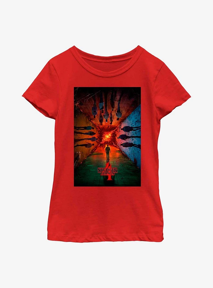 Stranger Things 4 Season Poster Youth Girls T-Shirt
