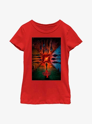 Stranger Things 4 Season Poster Youth Girls T-Shirt