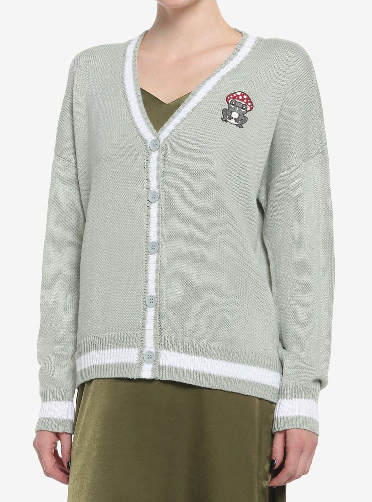 Mushroom Frog Varsity Girls Cardigan