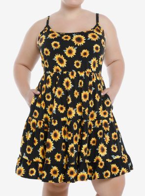 Sunflower Tiered Strappy Dress Plus