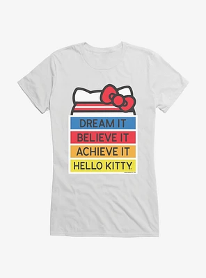 Hello Kitty Dream It Believe Achieve Girls T-Shirt