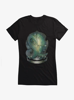 Harry Potter Slytherin Crest Illustrated Girls T-Shirt