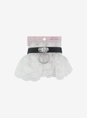 Ruffled Lace O-Ring Cuff Bracelet Set