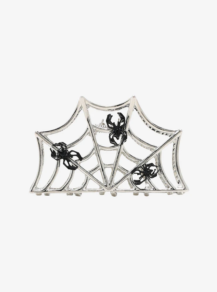 Silver Spiderweb Hair Clip