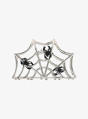 Silver Spiderweb Hair Clip