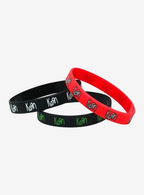 Korn Logo Rubber Bracelet Set