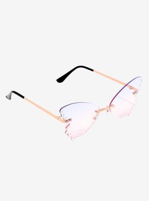 Ombre Rhinestone Butterfly Sunglasses