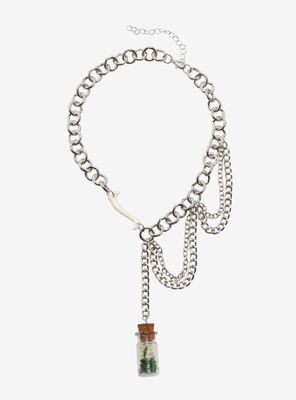 Bone Capsule Layered Chunky Chain Necklace