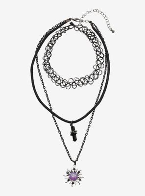 Sun Crystal Necklace Set