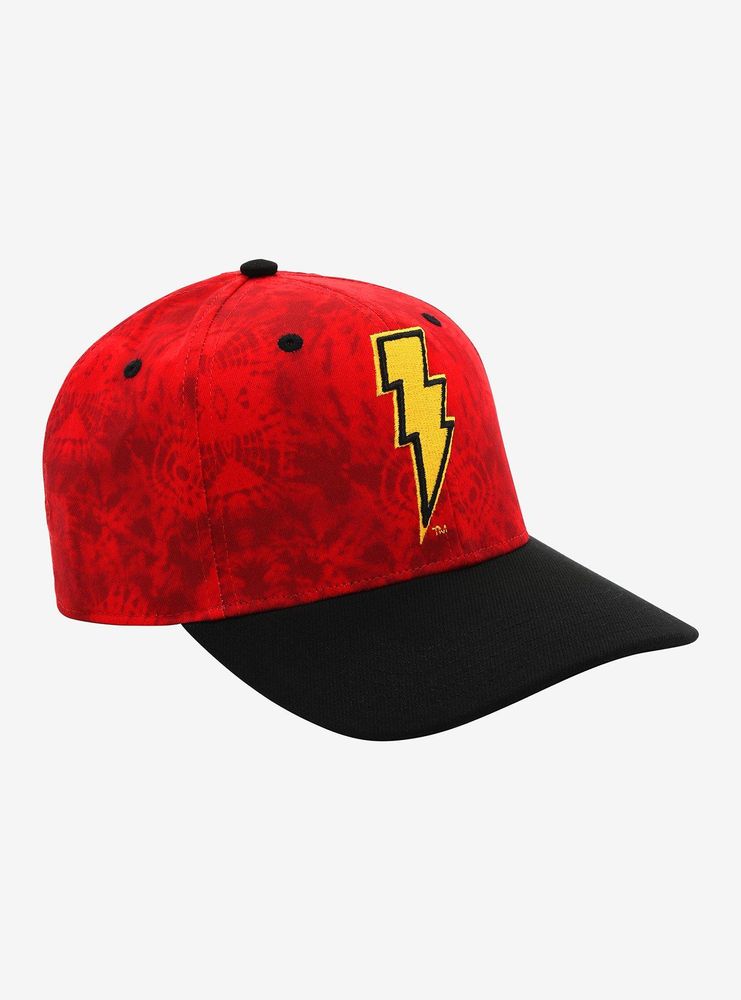Shazam Logo Red Wash Snapback Hat