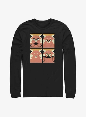 Disney Pixar Turning Red Meilin Panda Grid Long-Sleeve T-Shirt