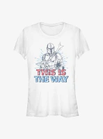Star Wars The Mandalorian Americana Buddies Girls T-Shirt